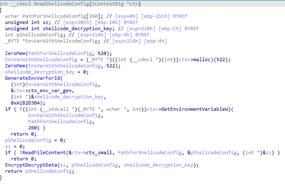 Loading configuration parameters saved by the main module