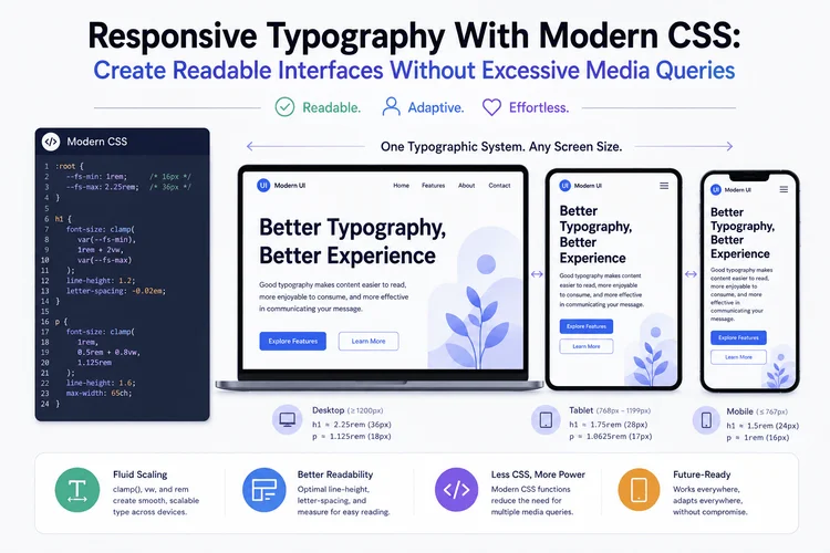Responsive Typography With Modern CSS: Create Readable Interfaces Without Excessive Media Queries