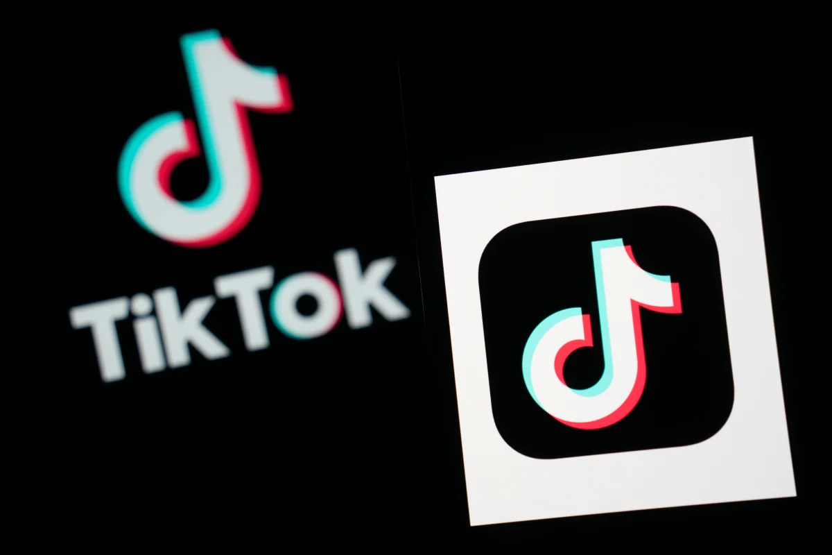 n this photo illustration, the TikTok logos are seen on screens on January 18, 2025 in Hong Kong, China.