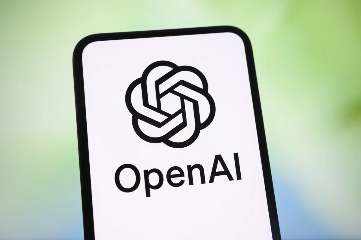 OpenAI logo on mobile device
